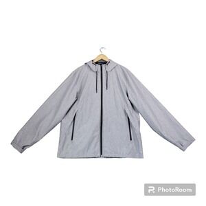 Marc Anthony Men's Designer Full Zip Windbreaker Jacket Size XL Gray & Black